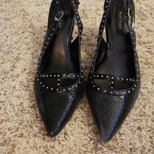 WHBM Faux Crocodile with Silver Trim Heels